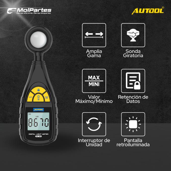 ​TE301 AUTOOL LUXÓMETRO – MEDIDOR DE LUZ DIGITAL COLOMBIA