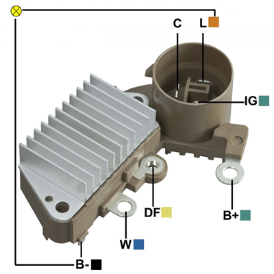 REGULADOR CHEVROLET SPRINT 3 TERMINALES C-IG-L TERMINAL L CON REACTANCIA 126000-0840 TIPO NIPPONDENSO