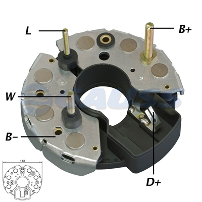 RECTIFICADOR KOMATSU MF MB MERCEDES BENZ 95AMP 6X35A M6X50A M4X50 M5X45 TRIDIODO 113MM (GA018 GA034) TIPO BOSCH