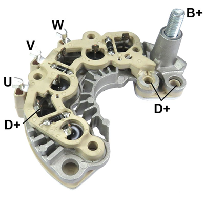 RECTIFICADOR JAC VELOZ 2.0 16V 110AMP 6X50A M8X14MM AVALANCHE CON TRIDIODO 114MM (GA608) TIPO CHERY