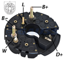 RECTIFICADOR MB MERCEDES BENZ IVECO RENAULT SCANIA VOLVO 140AMP 12X50A 3X35A TRIDIODO (GA041 GA042 GA043) TIPO BOSCH