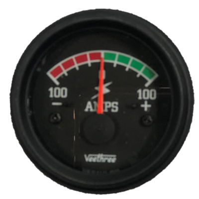 AMPERIMETRO 100-100 52MM ESCALA COLOR ARO NEGRO