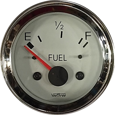 MARCADOR GASOLINA SIN FLOTADOR 24V TABLERO BLANCO ARO CROMADO