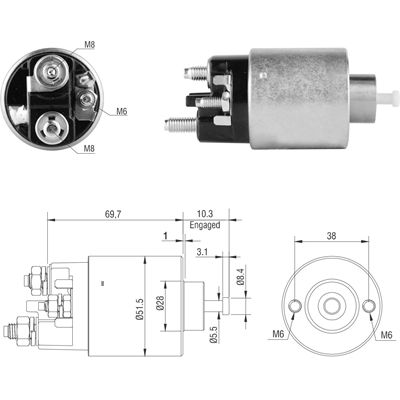 AUTOMATICO CHEVROLET AVEO 2011-2015 CRUZE 1.4 SONIC 2015-2017 12V PUNTILLA TIPO MITSUBISHI