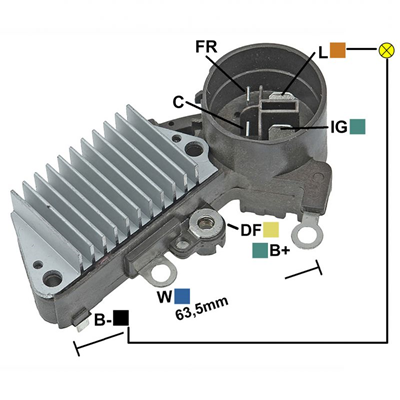 REGULADOR HONDA ACCORD CIVIC ACURA 12 CONECTOR REDONDO 4 C-FR-IG-L TIPO NIPPONDENSO