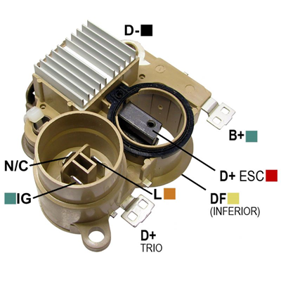 REGULADOR CHEVROLET SUZUKI VITARA 16V 1996> 12 CONECTOR REDONDO 3 N C-IG-L TIPO MITSUBISHI