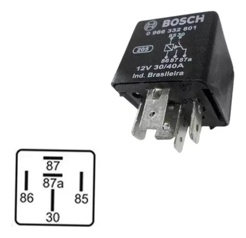 RELE 5P 12V 40AMP UNIVERSAL CONMUTABLE VEHICULO GE0001 0332209150 - 0986332818