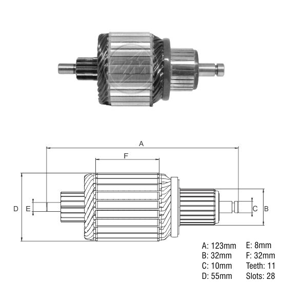INDUCIDO ARRANQUE VW JEETA GOLF 123MM 11 ESTRIAS