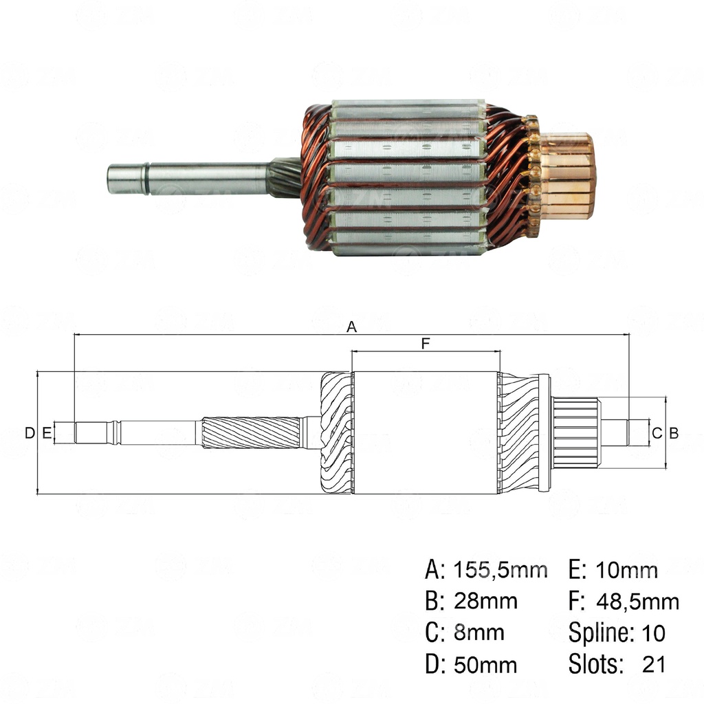 INDUCIDO ARRANQUE RENAULT CLIO, KANGOO, MEGANE, TWINGO FIAT PALIO, SIENA, STRADA. 12V