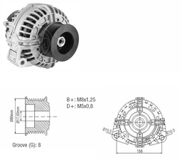 [52ZM 9020003] ALTERNADOR 12V 200A  JOHN DEERE 8PK