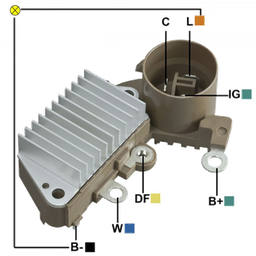 [07GA817] REGULADOR CHEVROLET SPRINT 3 TERMINALES C-IG-L TERMINAL L CON REACTANCIA 126000-0840 TIPO NIPPONDENSO