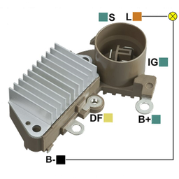 [07GA819] REGULADOR TOYOTA MONTACARGAS DAIHATSU CHARADE 12 CONECTOR REDONDO 3 S-IG-L TIPO NIPPONDENSO