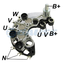 [07GA1884] RECTIFICADOR AMAROK 12V VW VOLKSWAGEN GOL 1.0 1.16 120AMP 6X50A AVALANCHE (ZENER) (GA980) TIPO VALEO