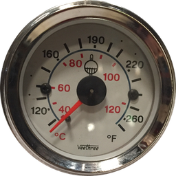 [16057078] MARCADOR TEMPERATURA AGUA MECANICO 72" 1.83M TABLERO BLANCO ARO CROMADO