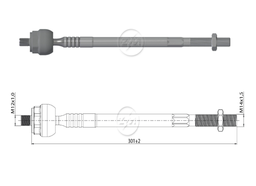 [51ZM-17011054] TERMINAL AXIAL RENAULT CLIO II 1998 - 2012 KANGOO NUBIRA L:301RC:M12-1 00RP:M14-1 50TP:51N.MTC86N.M 