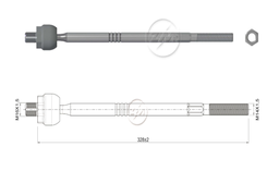 [51ZM-17011407] TERMINAL AXIAL CHEVROLET COBALT 11-16 CAPTIVA EQUINOX PONTIAC SUZUKI L:328RC:M16-1 50RP:M14-1 50TP:119N.MTC86N.M 