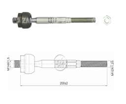 [51ZM-17011670] TERMINAL AXIAL NISSAN LEAF 2012 - 2015 TIIDA VERSA L:200RC:M14-1 50RP:M12-1 25TP:78N.MTC55N.M 