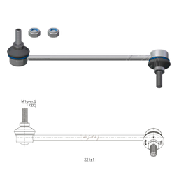 [51ZM-37011105] BIELETA BARRA ESTAB. DEL IZQ FIAT IDEA 06-16 STRADA 13-20 L:221 RP:M10-1 50 MTC:46N.M 