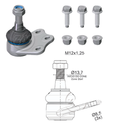 [51ZM-47013008] ROTULA INF FIAT IDEA 06-16 RC:M12-1 25 DM:Ø8 5 TP:87N.M IC:Ø13 7 C:1.5 