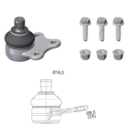 [51ZM-47023450] ROTULA FORD ECOSPORT 4X2 4X4 03 12 FIESTA V 03 14 MAZDA 2 DY 03 07 DIRECCION HIDRAULICA